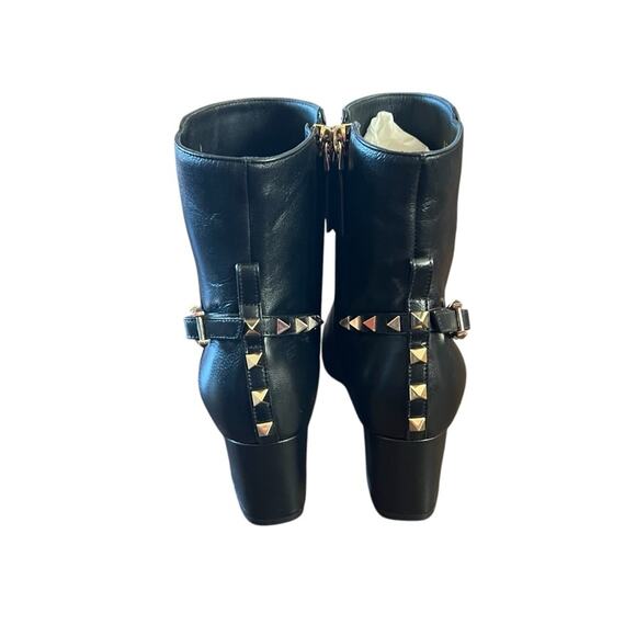 Valentino Garavani Rockstud Leather Block Heel Side Zip Booties NEW EU 35/US 5 - Picture 9 of 16